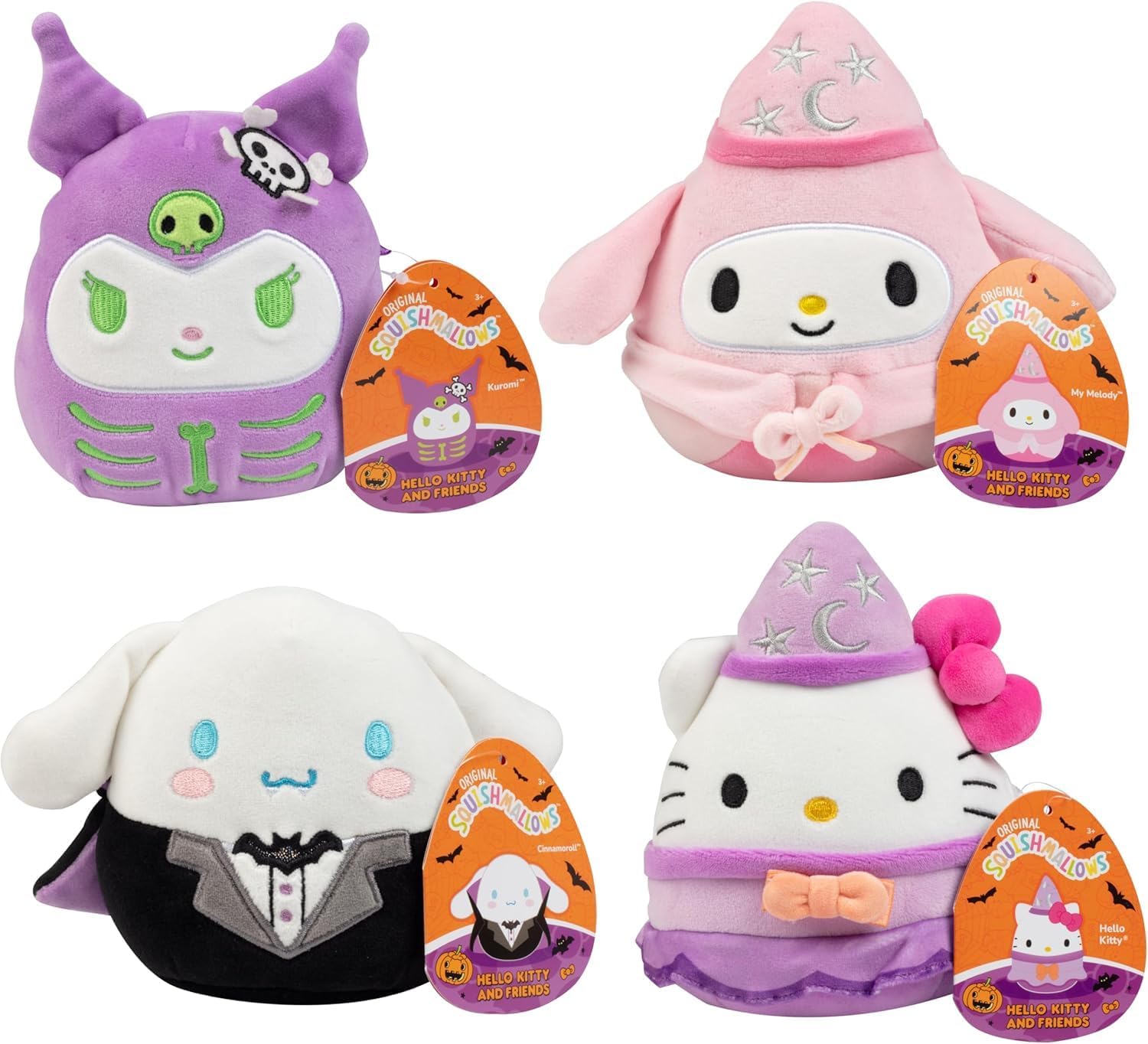 Squishmallows 5-Inch Halloween Hello Kitty Collectible Plush Set
