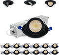 2 in Gimbal LED Recessed Lighting 5CCT Black 12 Pack - Adjustable