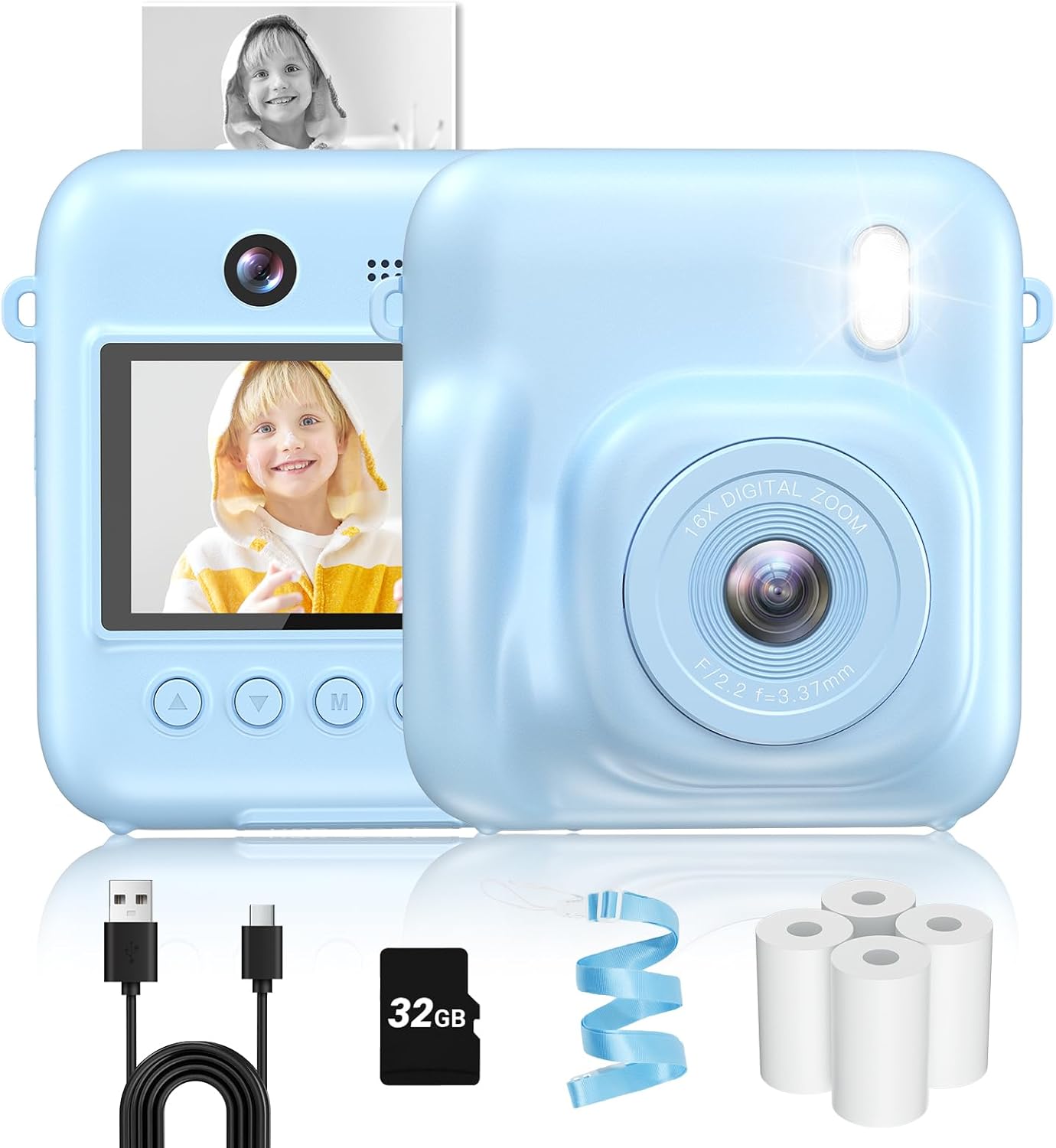 Instant Print Dual-Lens Kids Camera Bundle