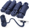 1/2 in x 15 ft Dock Lines 4 Pack - Heavy Duty Marine Double-Braid