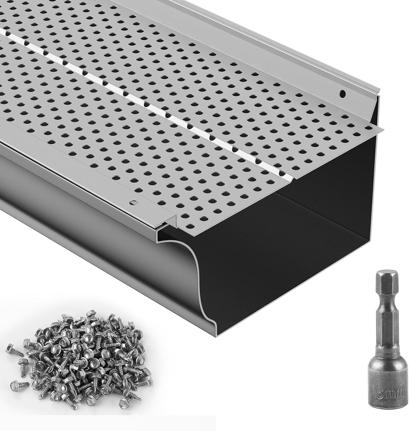 VEVOR Gutter Guard 6 inch Aluminum Leaf Filter for Gutters