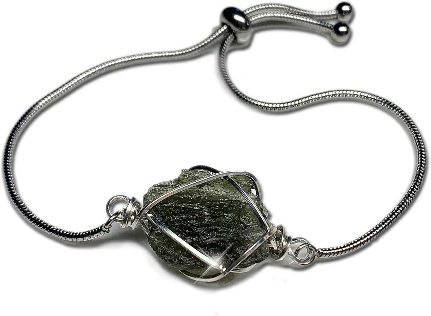 Genuine Moldavite Crystal Bracelet for Transformation and Healing