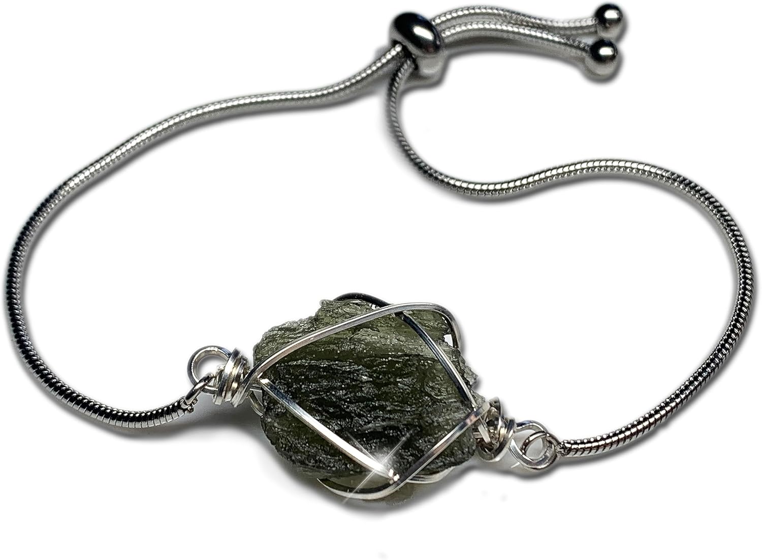 Genuine Moldavite Crystal Bracelet for Transformation and Healing