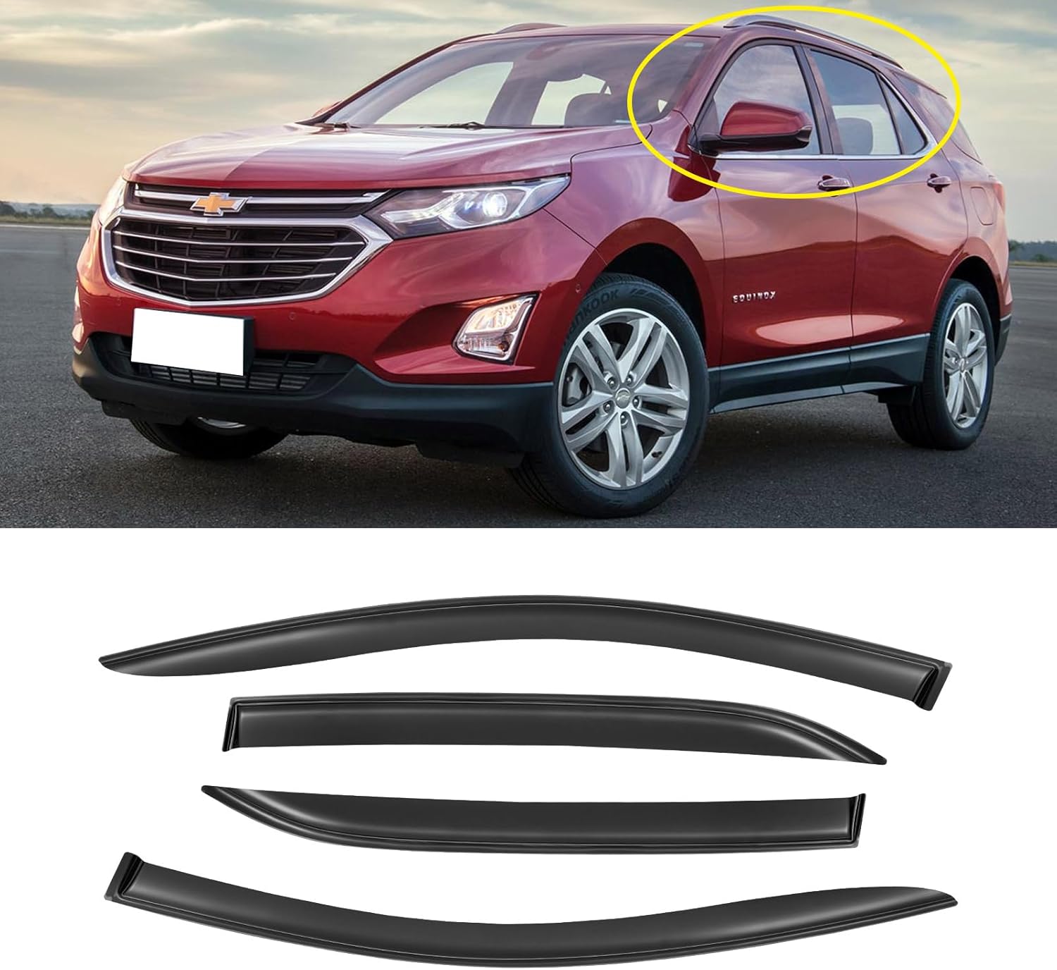 Window Rain Guards for 2018-2024 Chevrolet Equinox - Durable Visors