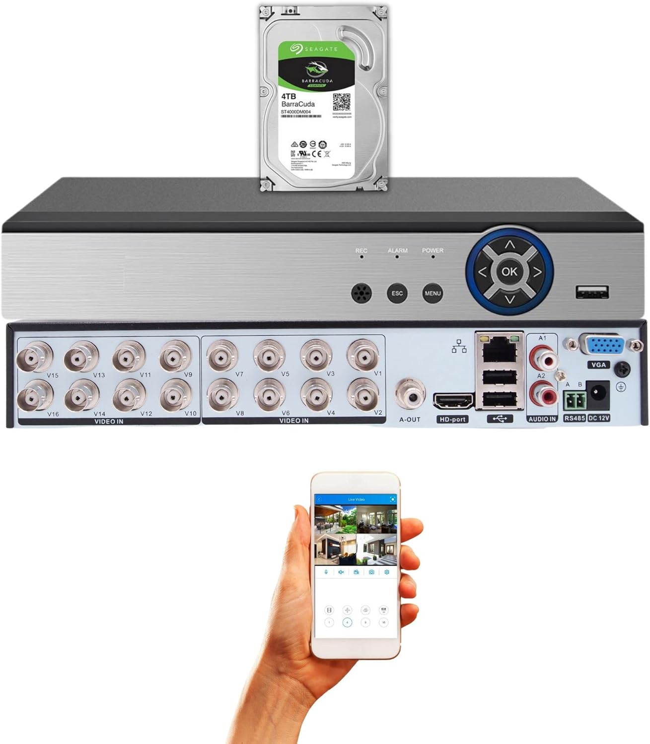Evertech H.265 16 Channel Hybrid CCTV DVR with 4TB Storage