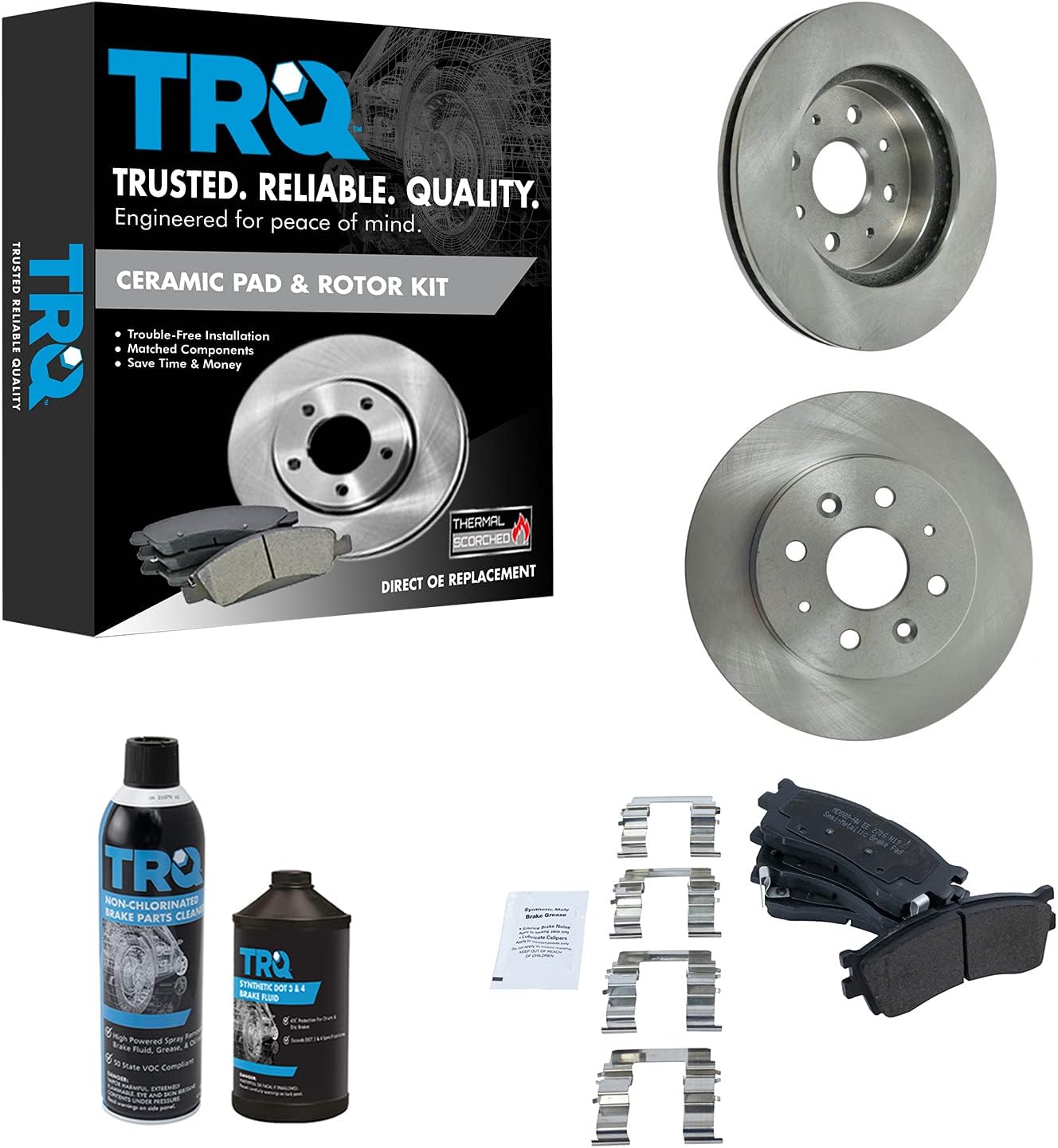 TRQ Front Brake Pad & Rotor Kit for 2003-2005 Kia Rio