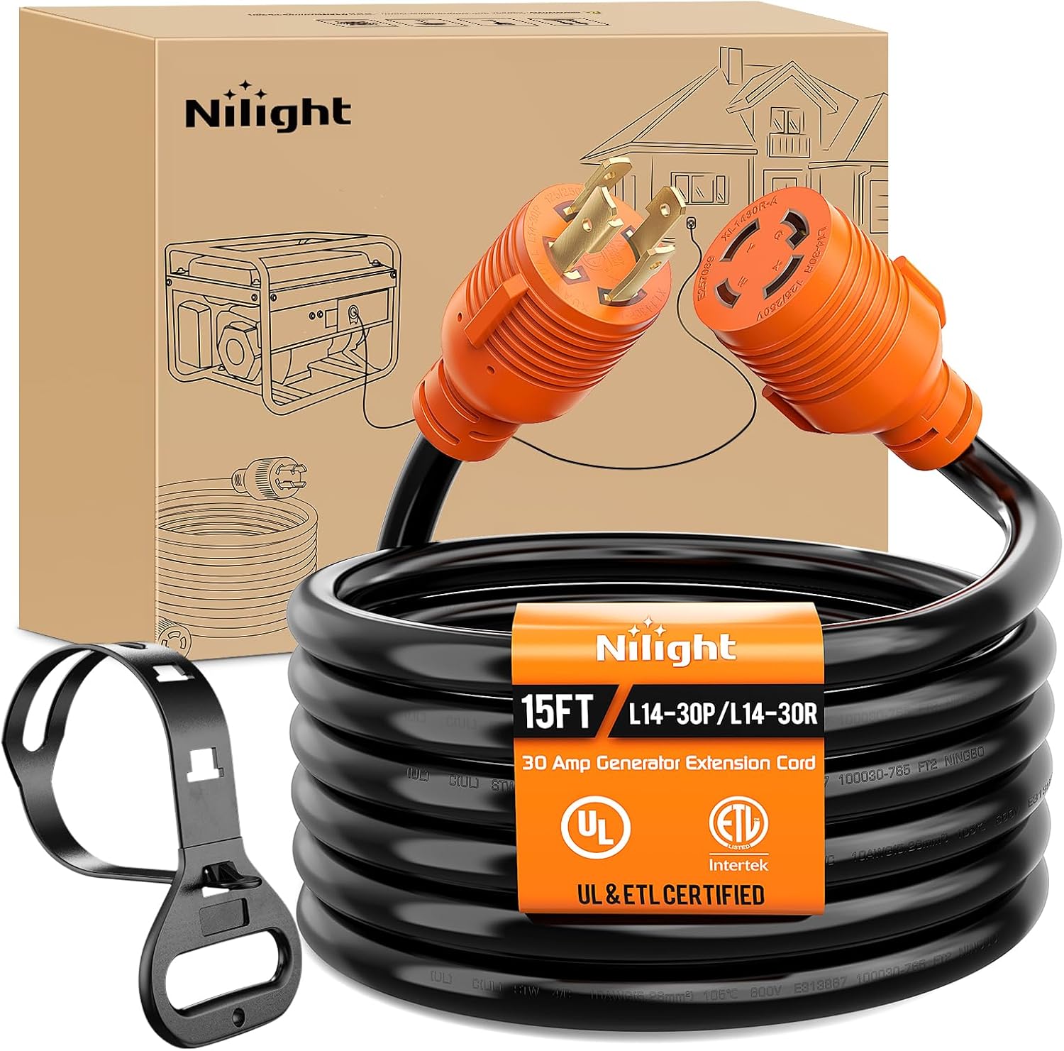 Nilight 30 Amp Generator Extension Cord for RV and Outdoor Use