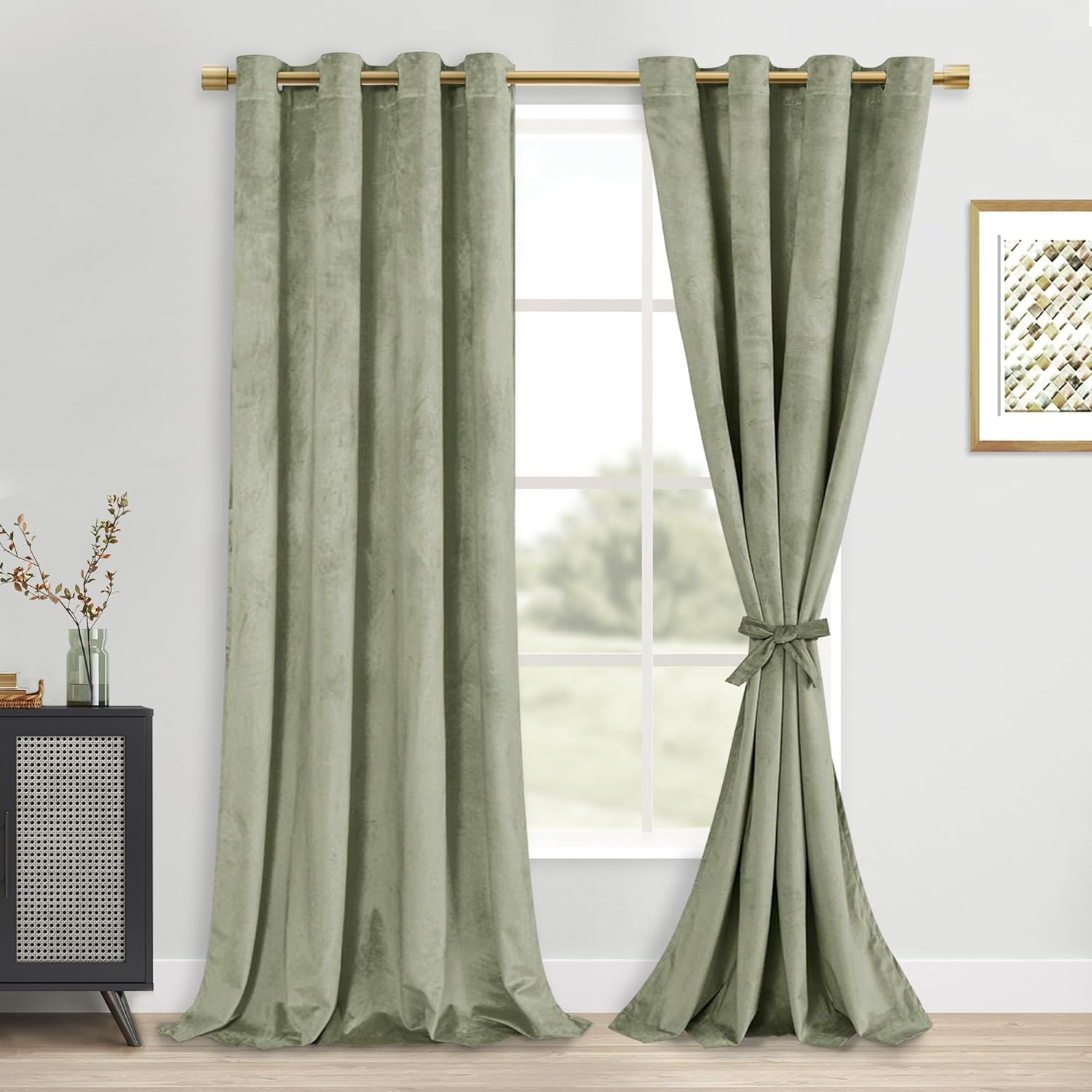 Luxurious Tieable Velvet Curtains for Elegant Home Decor