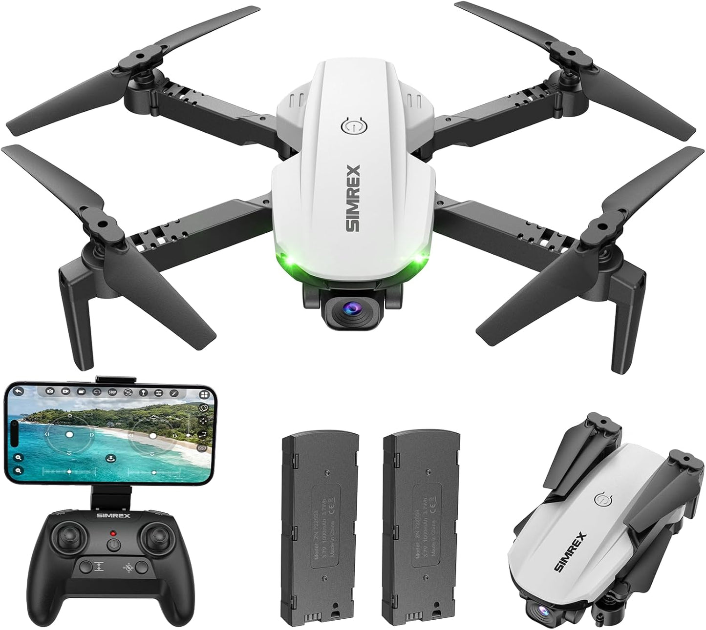 SIMREX 1080P Camera Drone - Stable Hover, Easy Start, Waypoint Fly