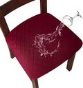 Genina Waterproof Seat Covers for Dining Room Chairs - Wine Red 6 Pcs