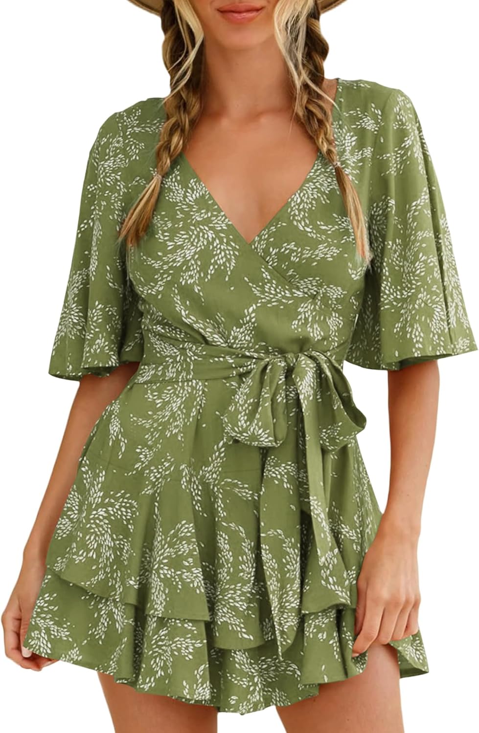 Floral V Neck Summer Romper for Women by Relipop - Stylish & Fun