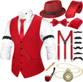 1920s Men Costume Accessories Set - Complete 16-Piece Vintage Kit