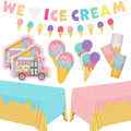 Ice Cream Party Supplies Kit for 24 - Complete Birthday Bundle