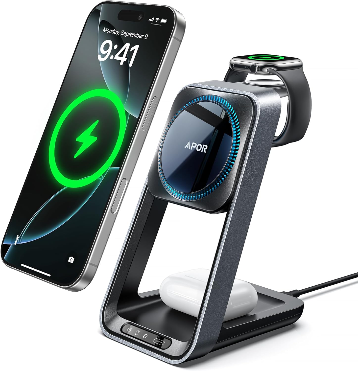 3-in-1 Cooling Charger for iPhone & Apple Watch - Apor