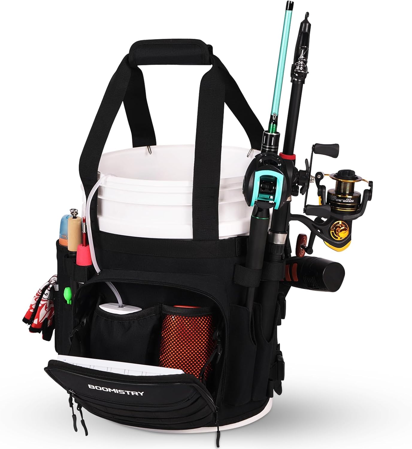 Ultimate Fishing Bucket Organizer - 15-Pocket Tackle Bag
