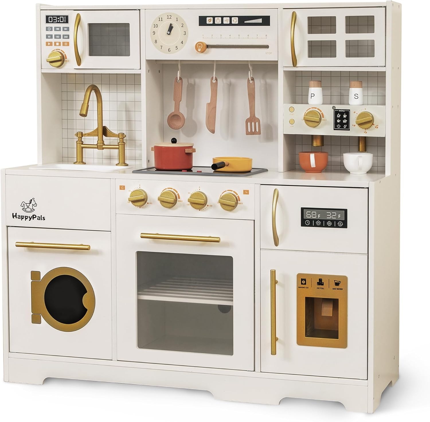 Interactive Kid's Wooden Play Kitchen Set - Roleplaycook