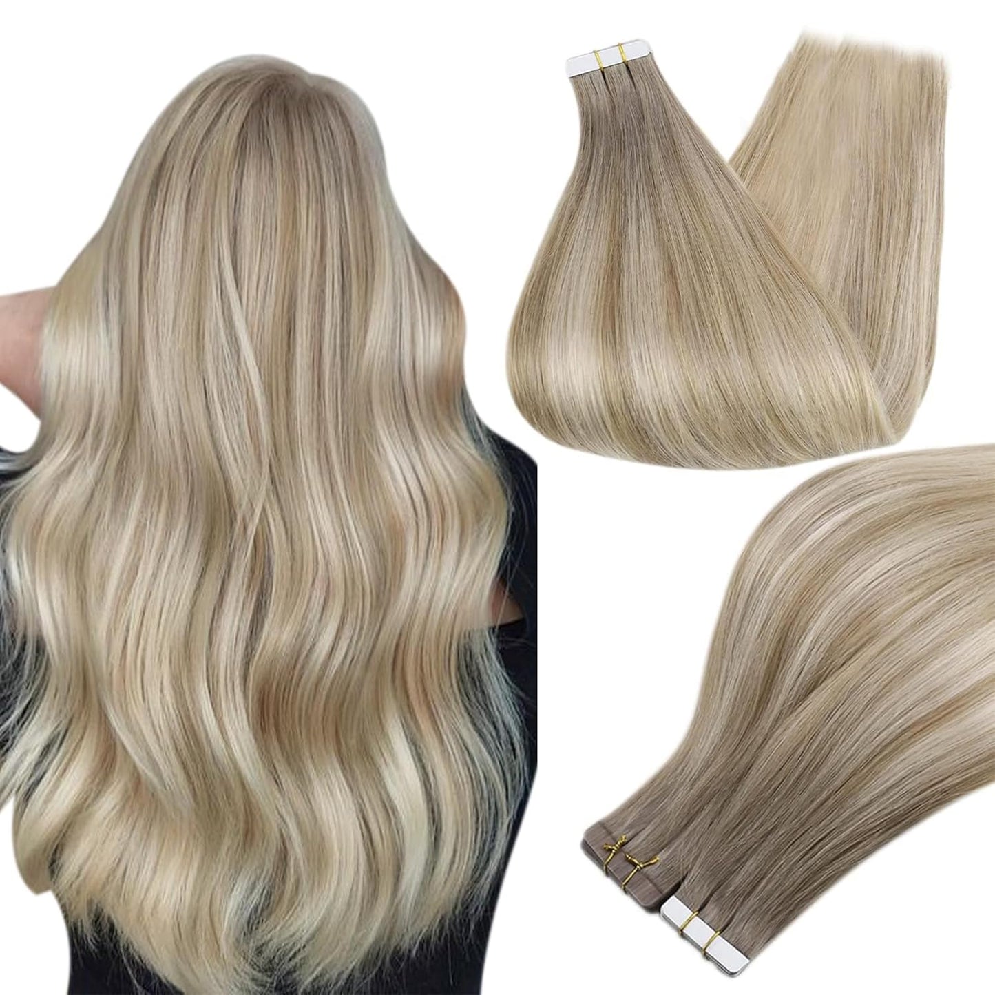 Full Shine Tape in Hair Extensions 18Inch Seamless Human Hair