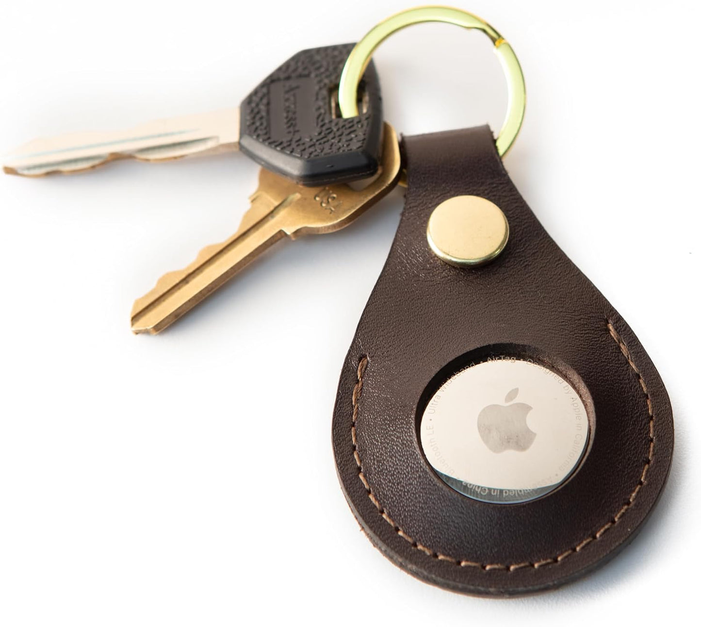 Premium Leather Key Chain for Apple Airtag or Moto Tag Users