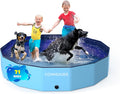 Foldable Dog Pool Collapsible Hard Plastic Kiddie Pool - Portable Pet
