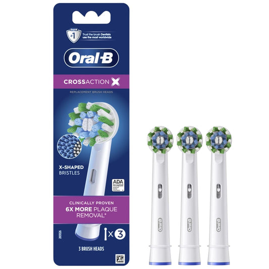 Oral-B Cross Action Electric Toothbrush Replacement Heads, 3 Count