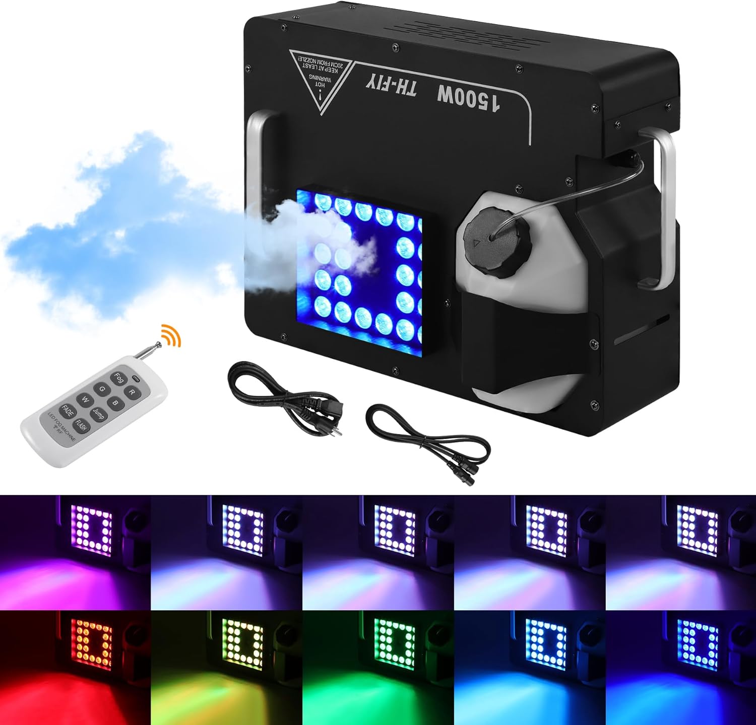 Ridgeyard 3 in 1 1500W Stage Fog Machine for Parties & Events