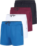 Men's Mesh Athletic Zipper Shorts 4-Pack - Breathable Activewear Real