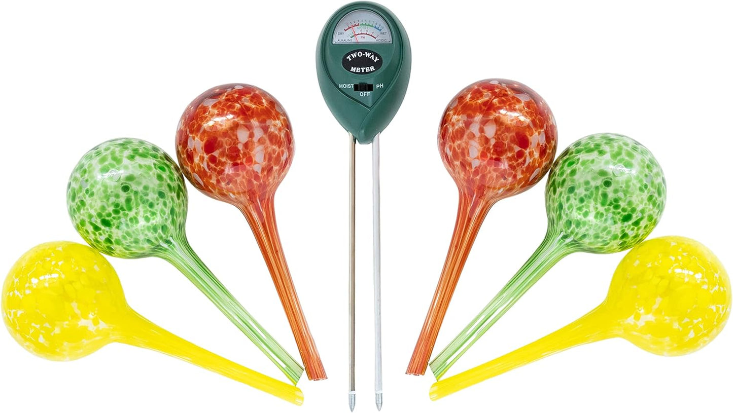 6 Small Plant Watering Globes - Self Watering Devices for Plants