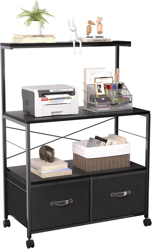 VECELO Black Mobile File Cabinet - Organize Office Folders