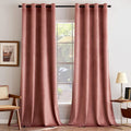 Dusty Rose Pink Velvet Blackout Curtains 100 in - Room Darkening