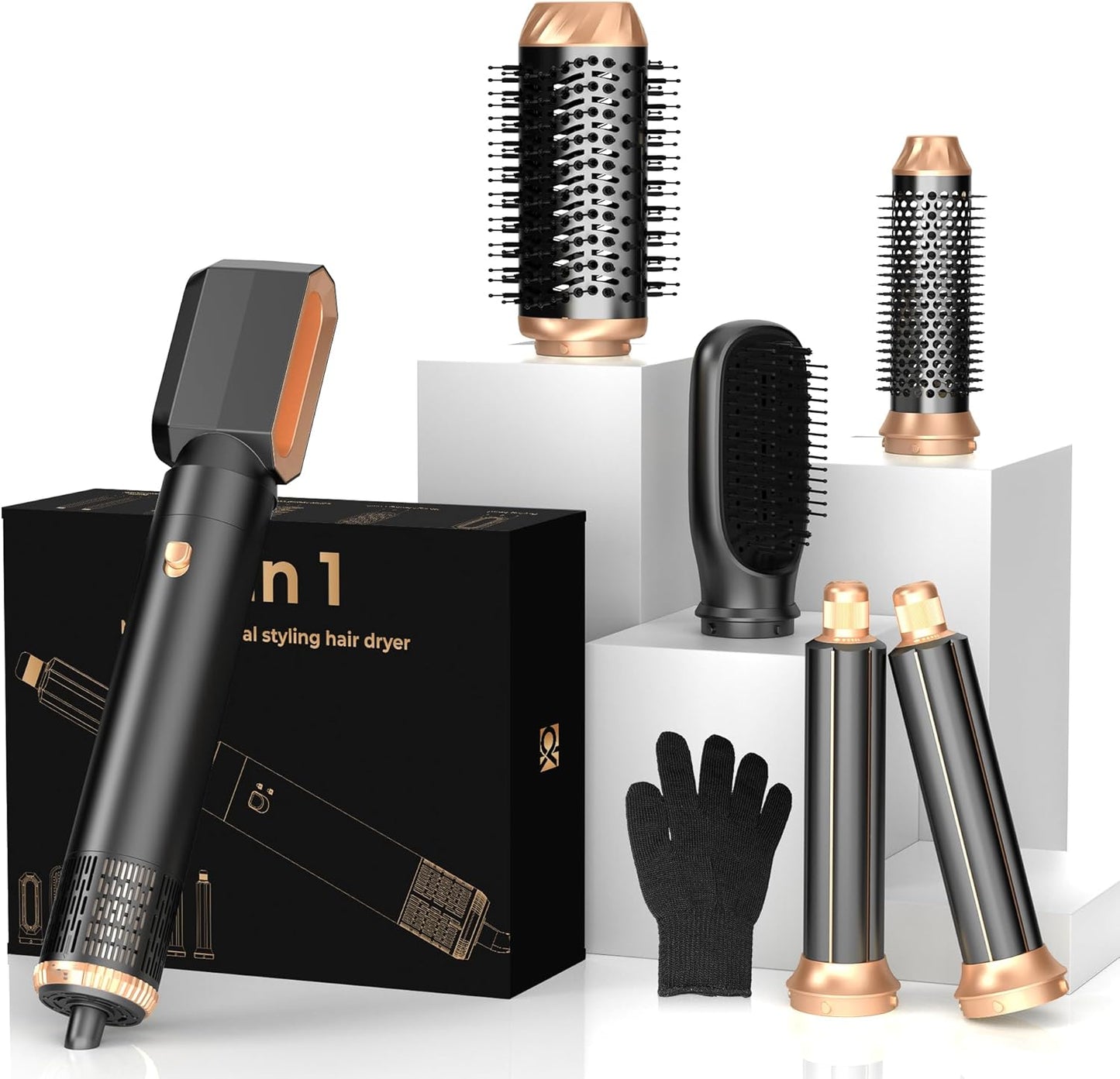 6 in ONE Hair Dryer Brush for Effortless Styling and Curls