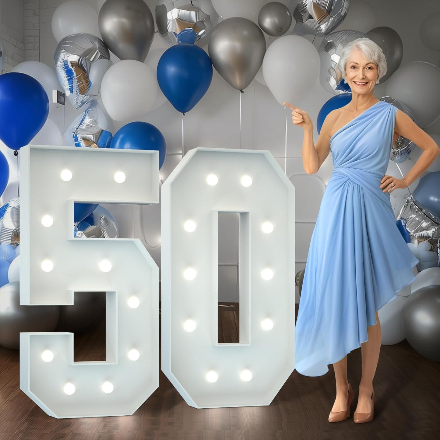 Marquee Numbers 4 Feet Tall Light Up 50th Birthday Decor