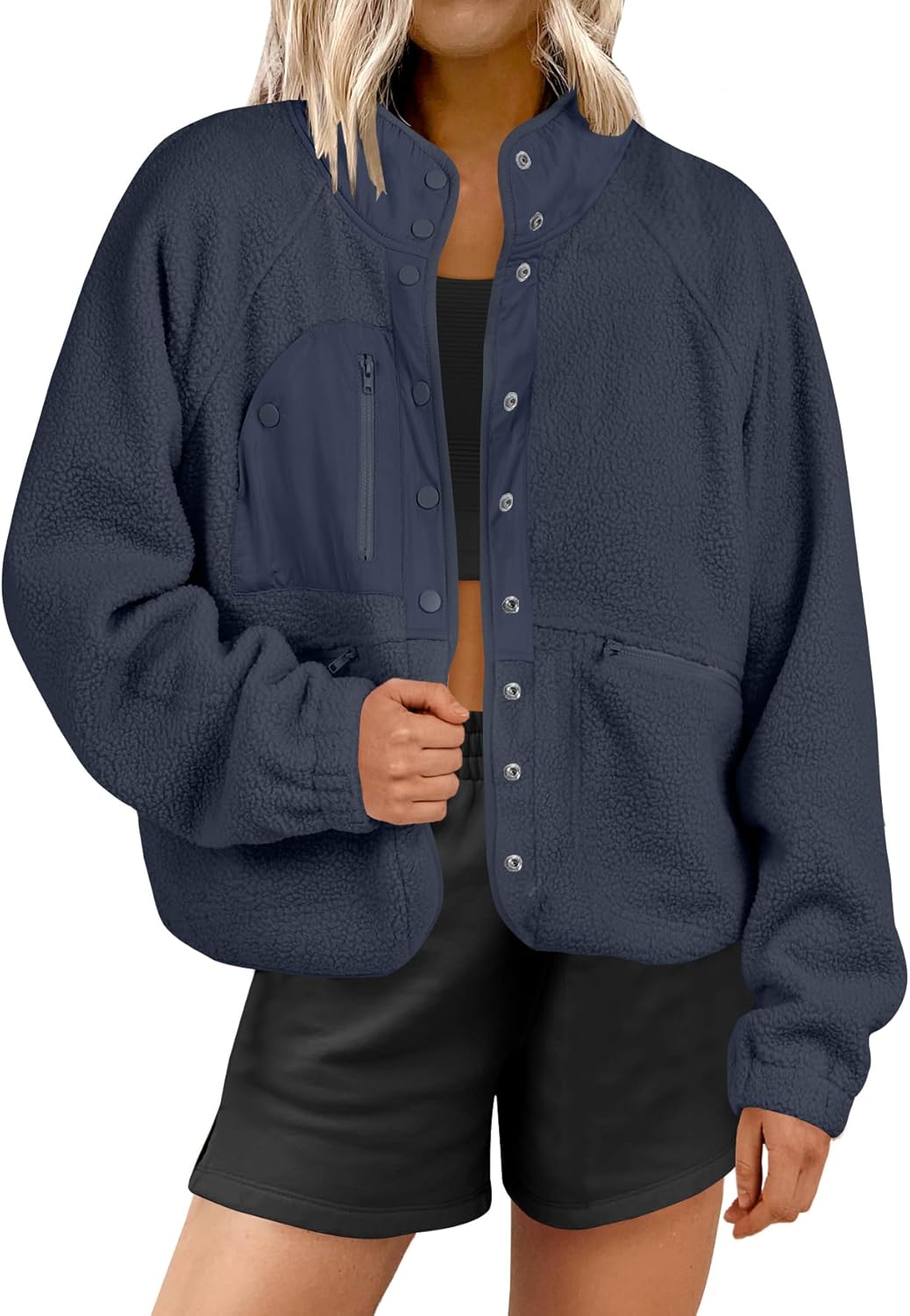 Womens Fuzzy Fleece Jacket for Fall Casual Style and Comfort