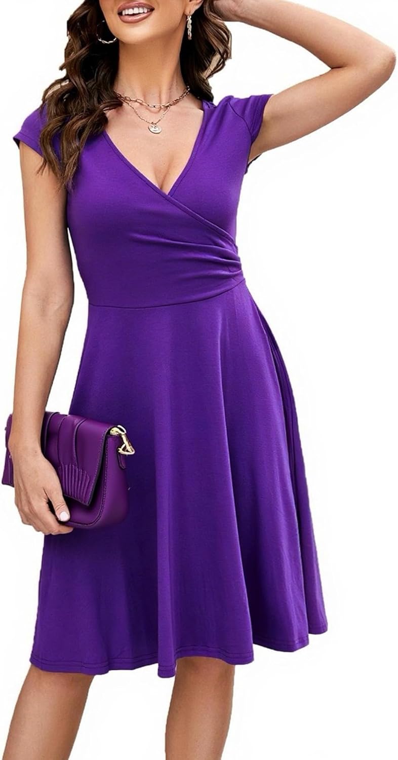 Oxiuly Women's Cap Sleeve Floral Vacation Party Dress Review