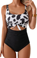 Eomenie One Piece Swimsuit Tummy Control Slimming Cutout Tie Knot bra