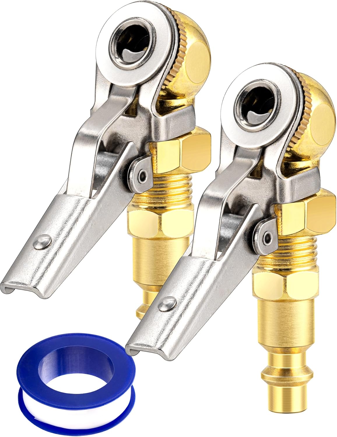 LUMITECO 2-Pack Closed Ball Tire Inflator: Quick Connect for Easy Inflation