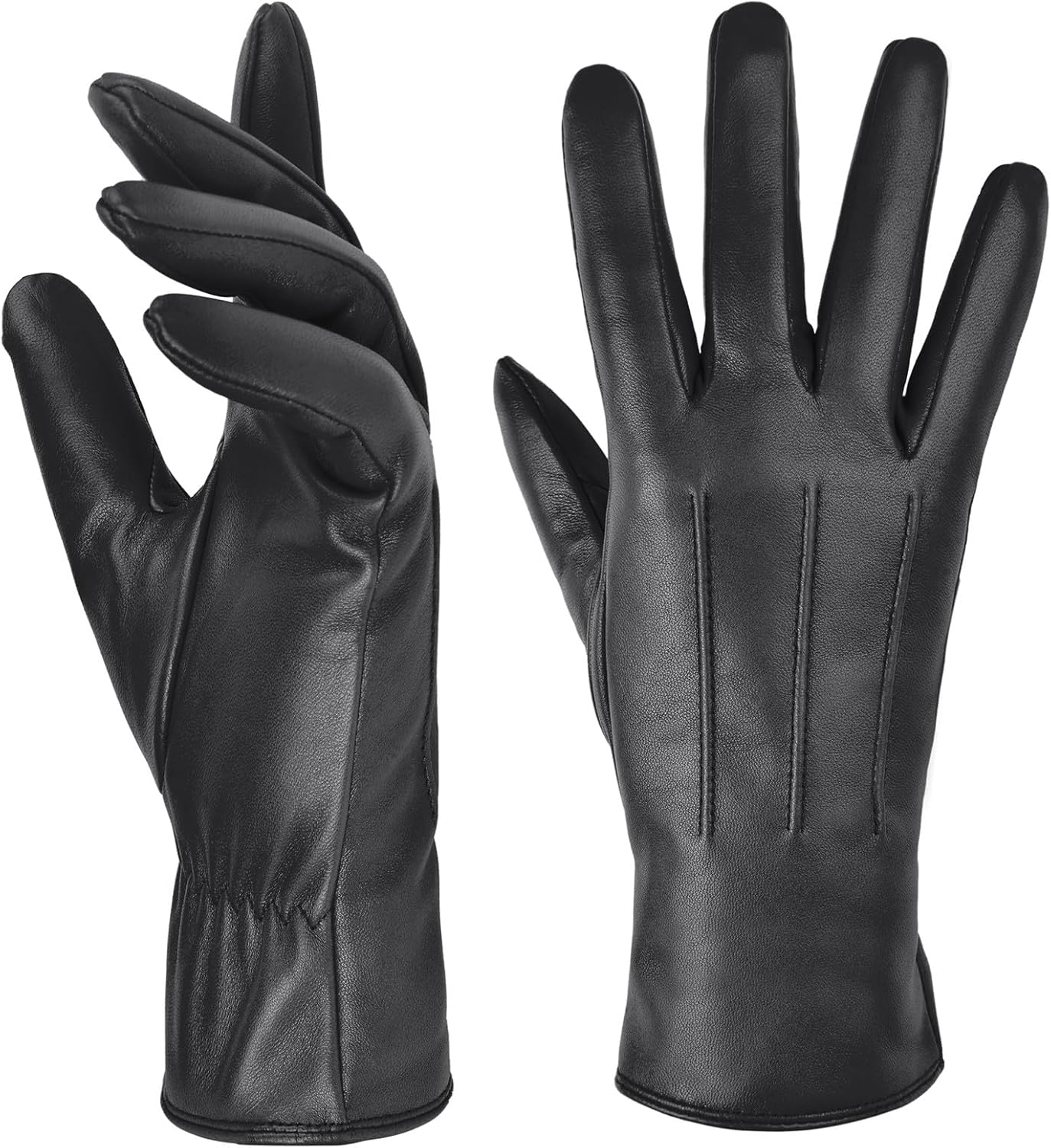 Harssidanzar Cashmere-Lined Leather Gloves GL017