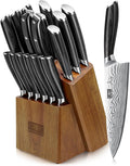 HOSHANHO 16-Piece Knife Set with Block - Professional Kitchen Set