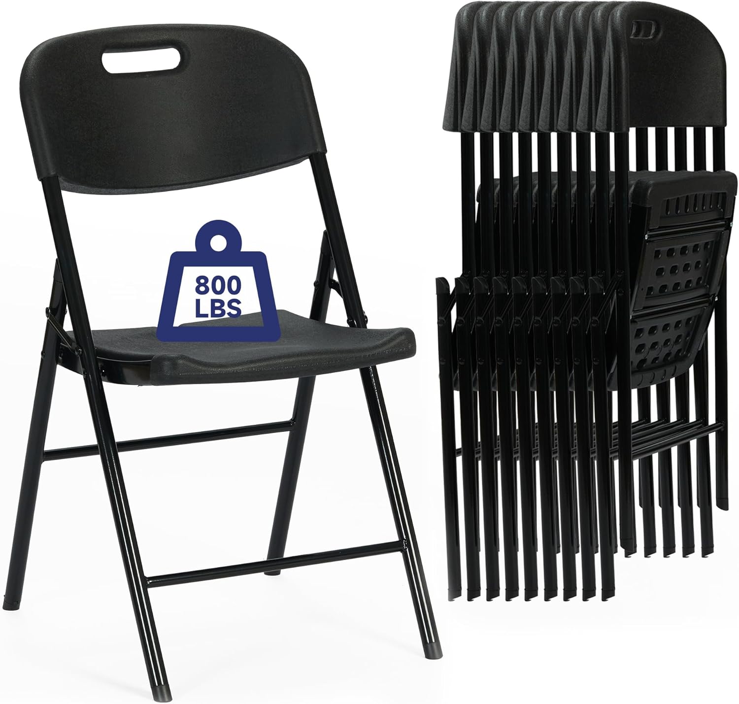 10-Pack Commercial Grade Folding Chairs - 800 LBS Capacity!