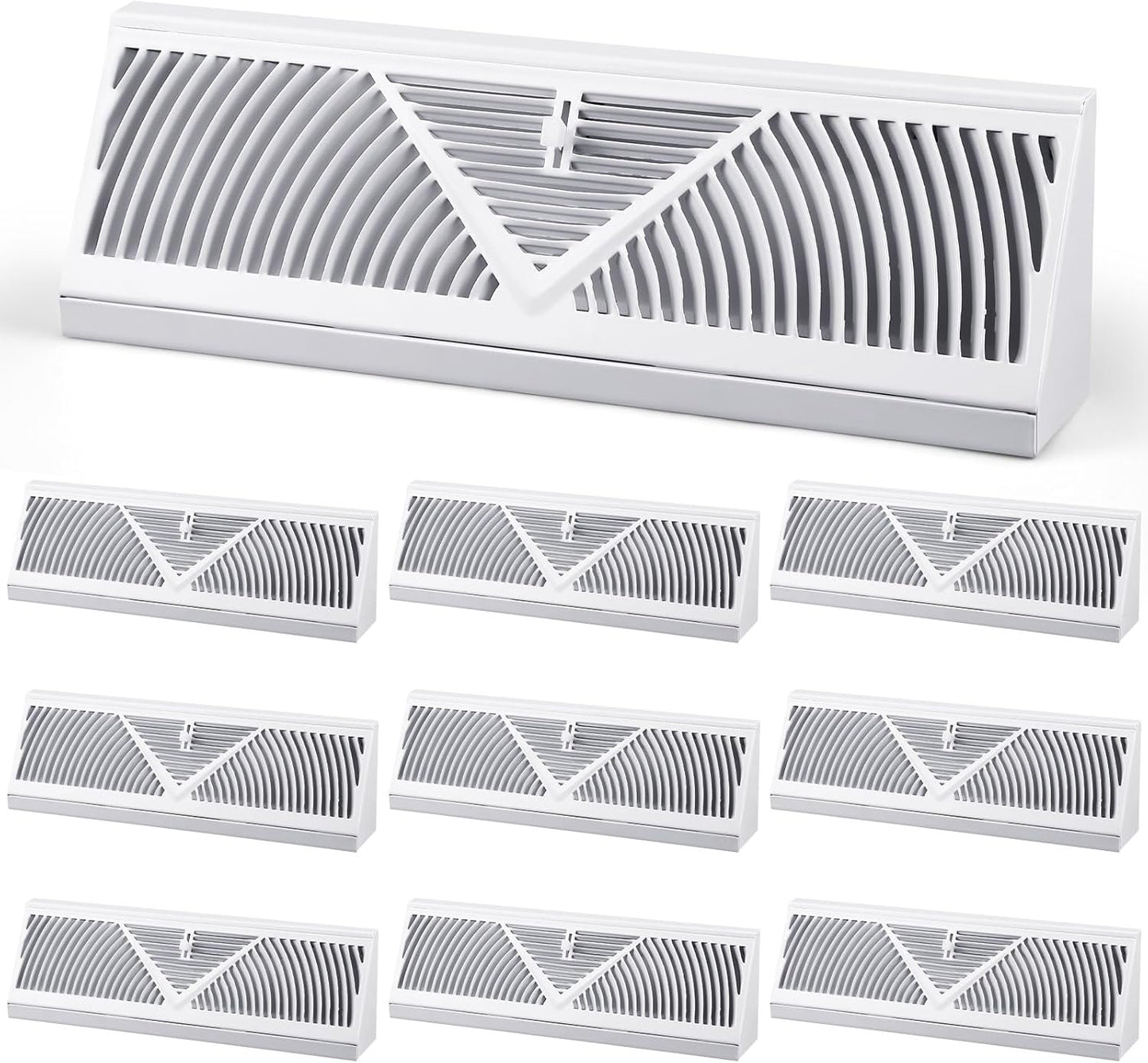 10 Pack Baseboard Register Vent Covers for Home Floor Diffuser