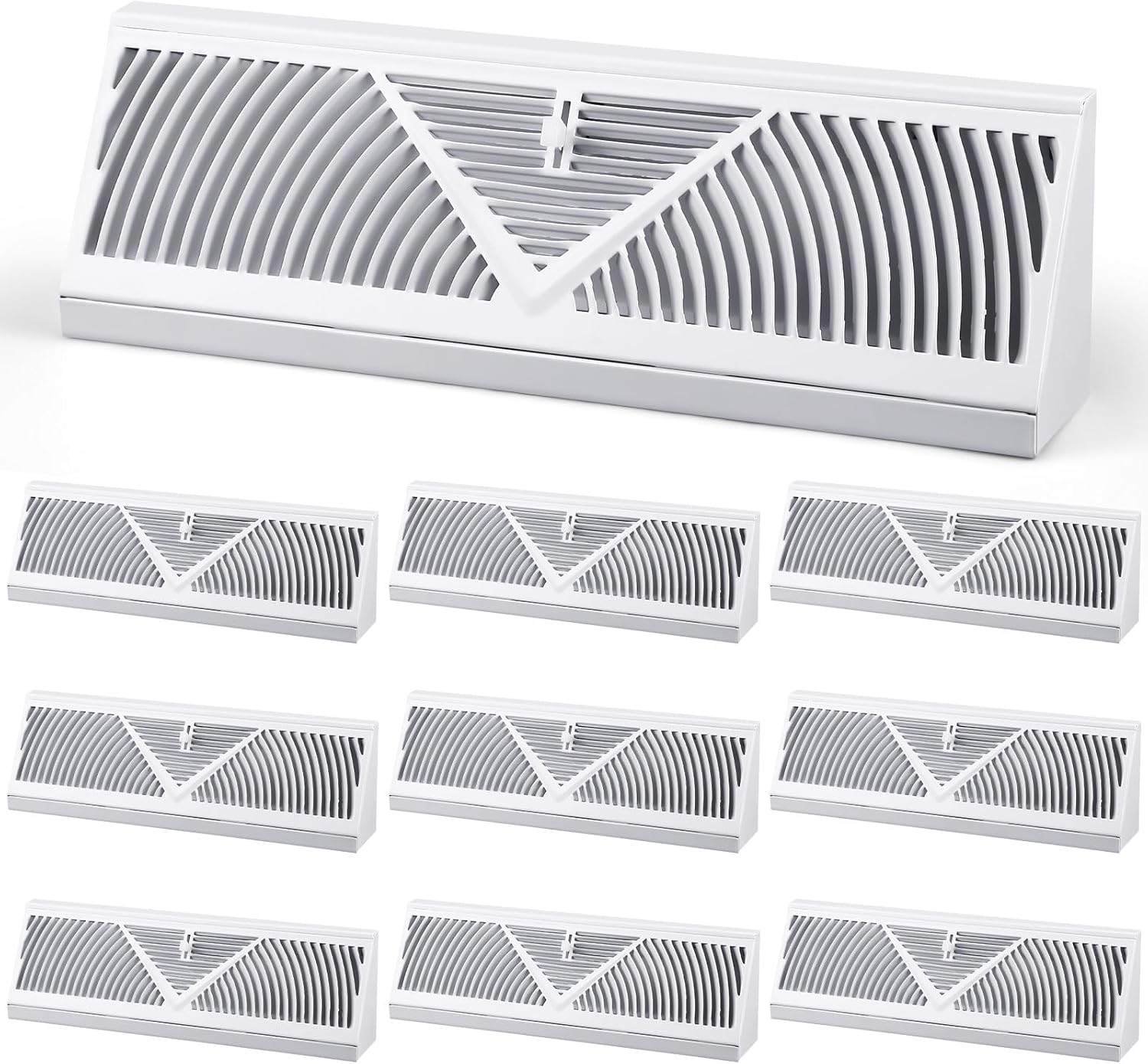10 Pack Baseboard Register Vent Covers for Home Floor Diffuser