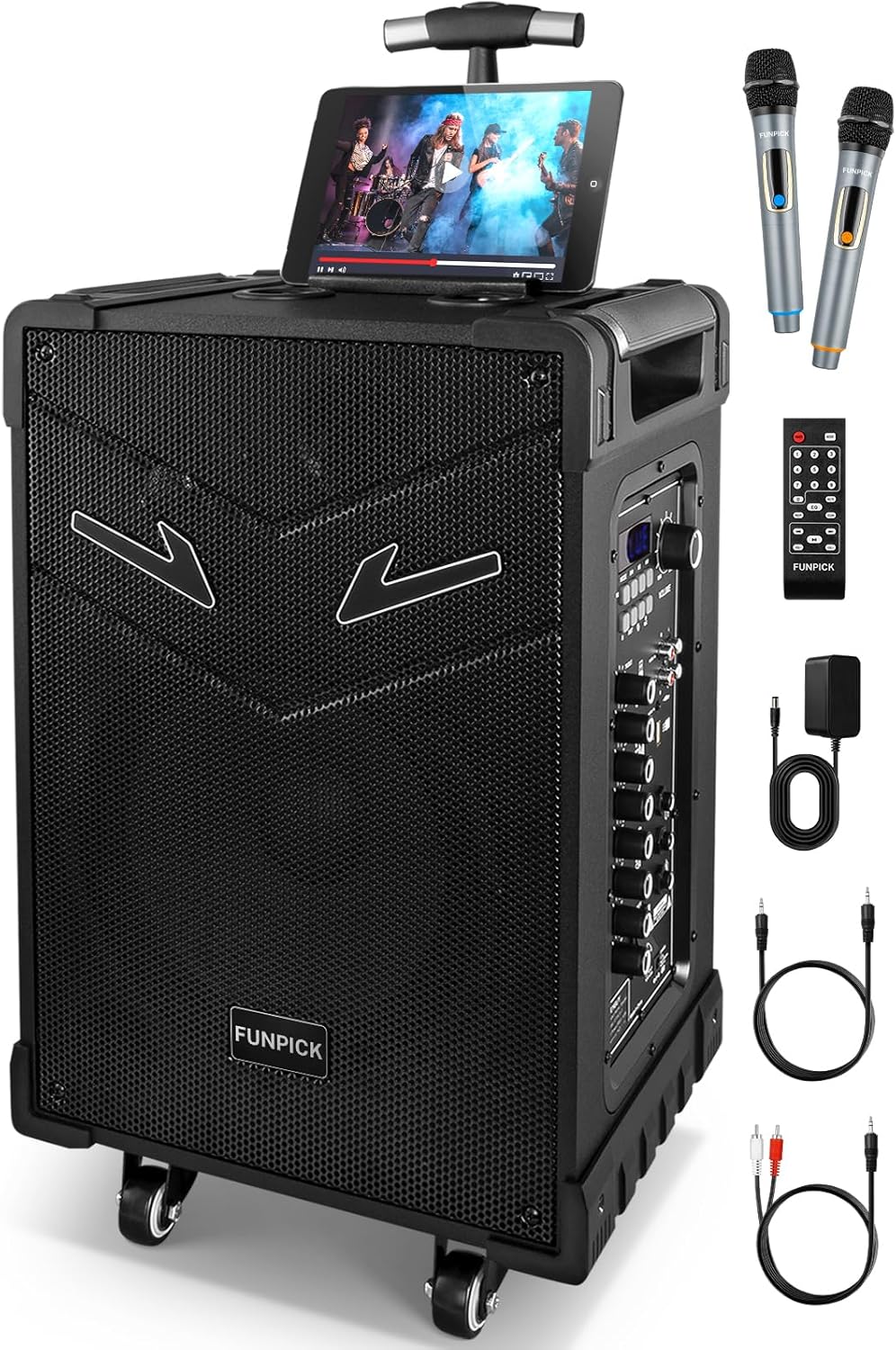 Portable 3-Way Bluetooth Karaoke Speaker - Wireless Crystal Mic - FUNPICK