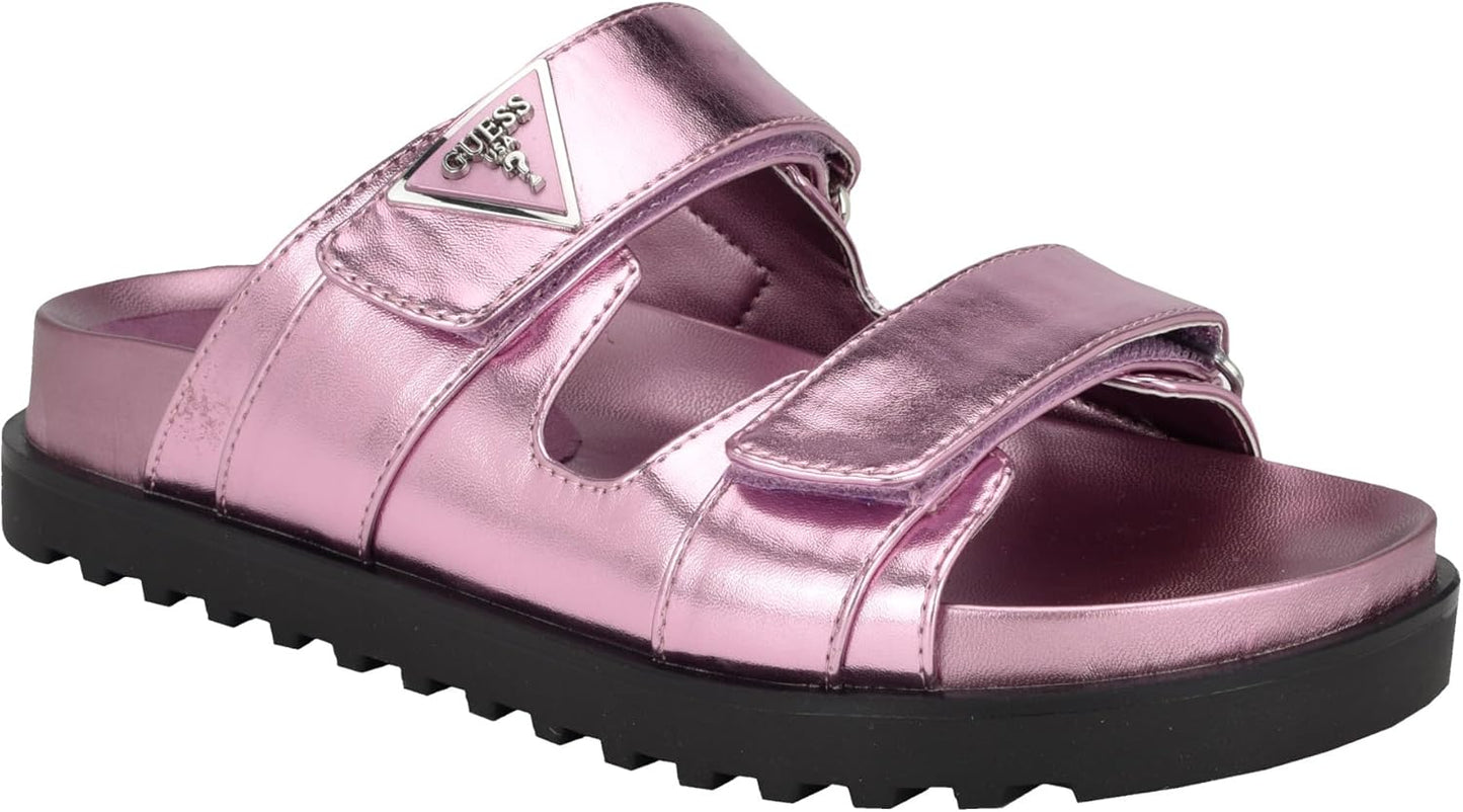 Guess Women's Fabula Sandal: Trendy Double Band Slide Sandals