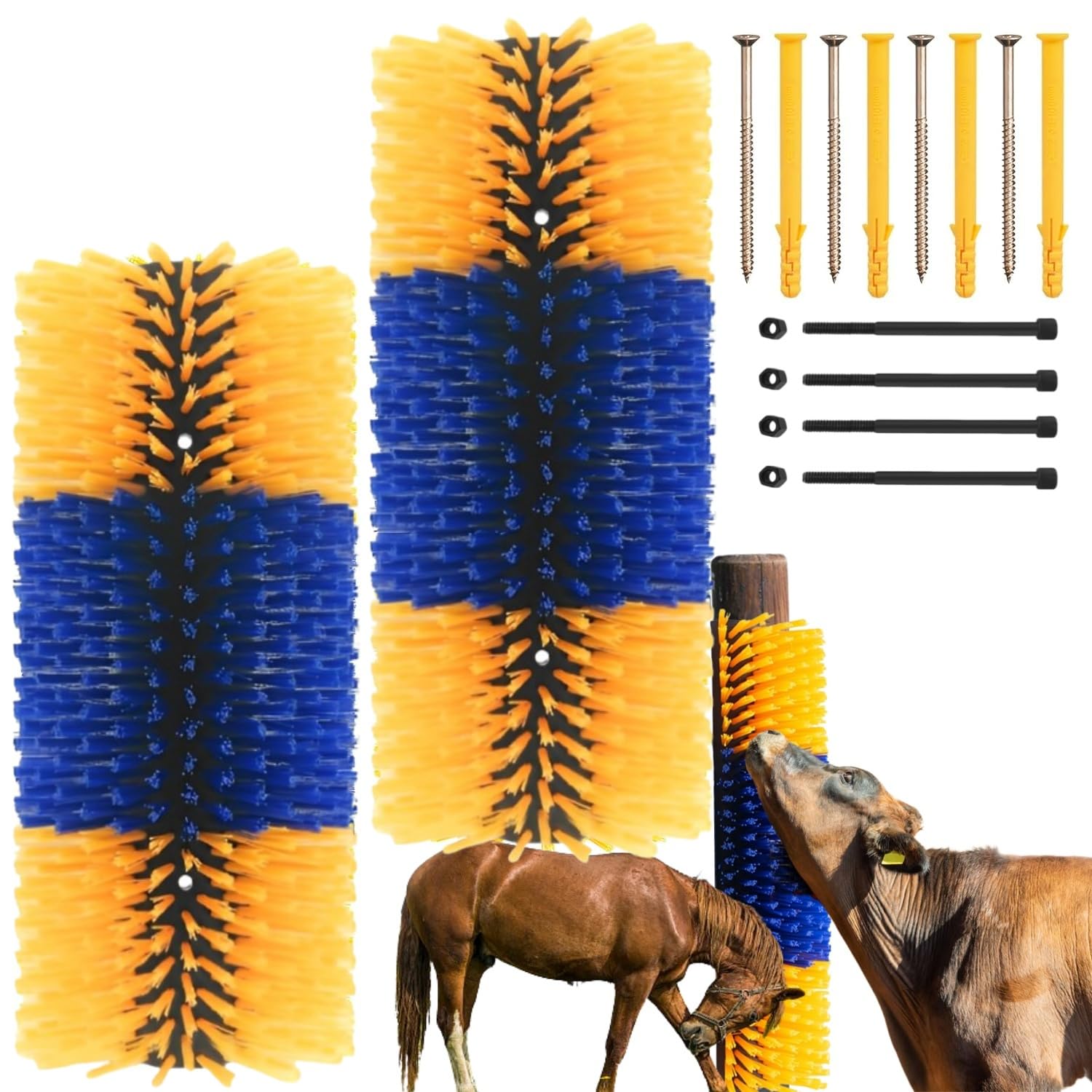 Durable Livestock Scratching Brush Set for Self-Grooming Needs