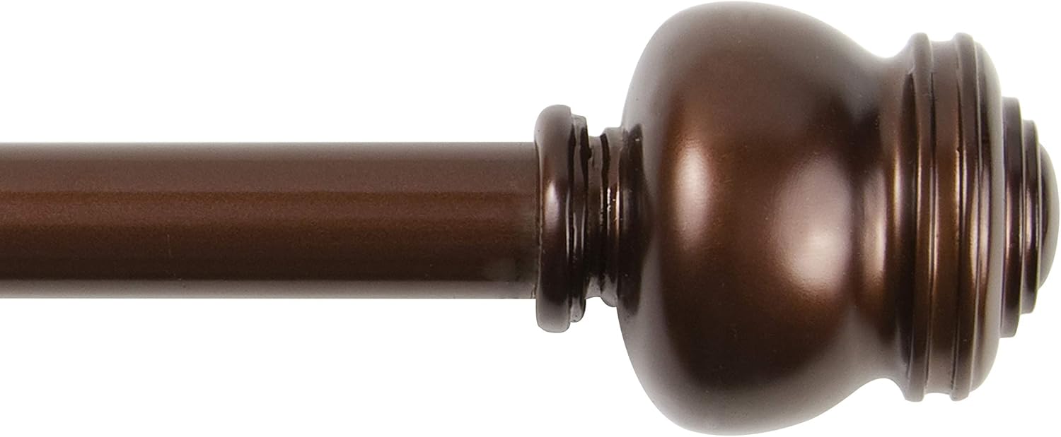 Kenney Glendale Adjustable Curtain Rod, Cocoa Brown, 48-86 Inches