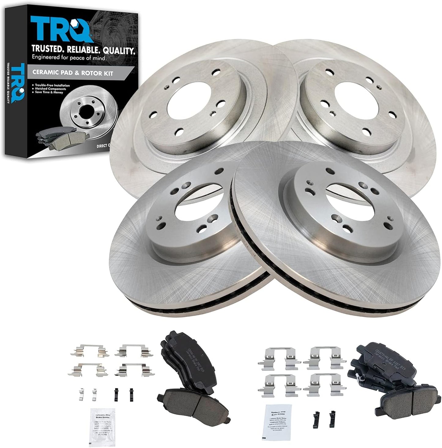 TRQ Brake Pad & Rotor Kit for 2014-2018 Mitsubishi Outlander