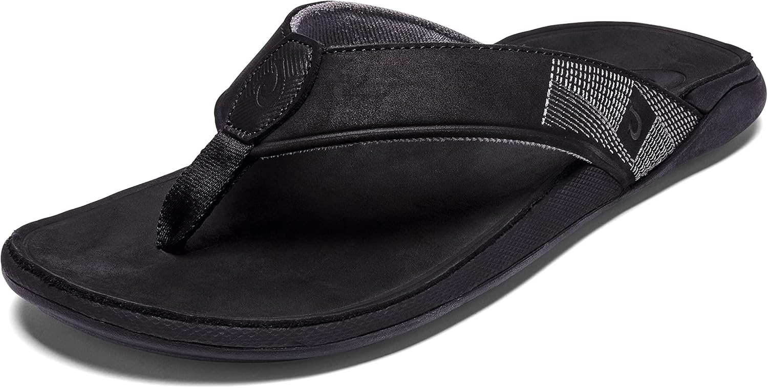 OLUKAI Tuahine Men's Waterproof Leather Sandals for Comfort