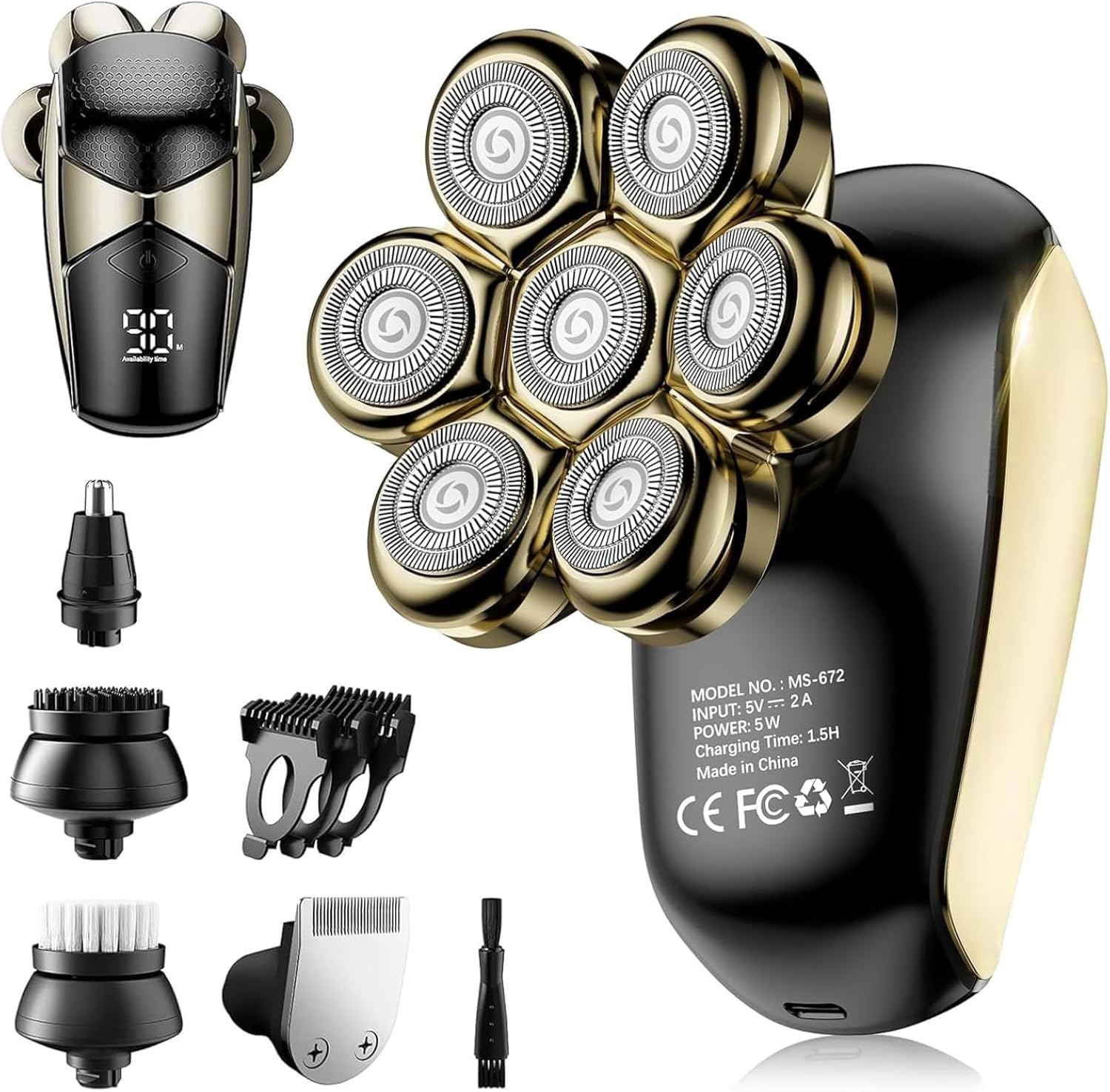 5-in-1 Electric Head Shaver for Bald Men - SHPAVVER Grooming Kit