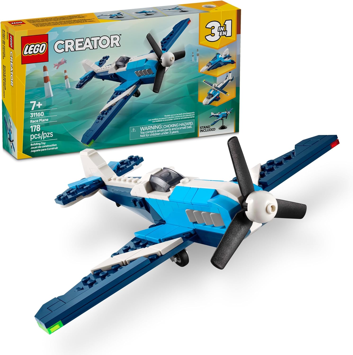 LEGO 3-in-1 Aircraft Race Toy - Build Airplane, Fighter Jet, or Helicopter!