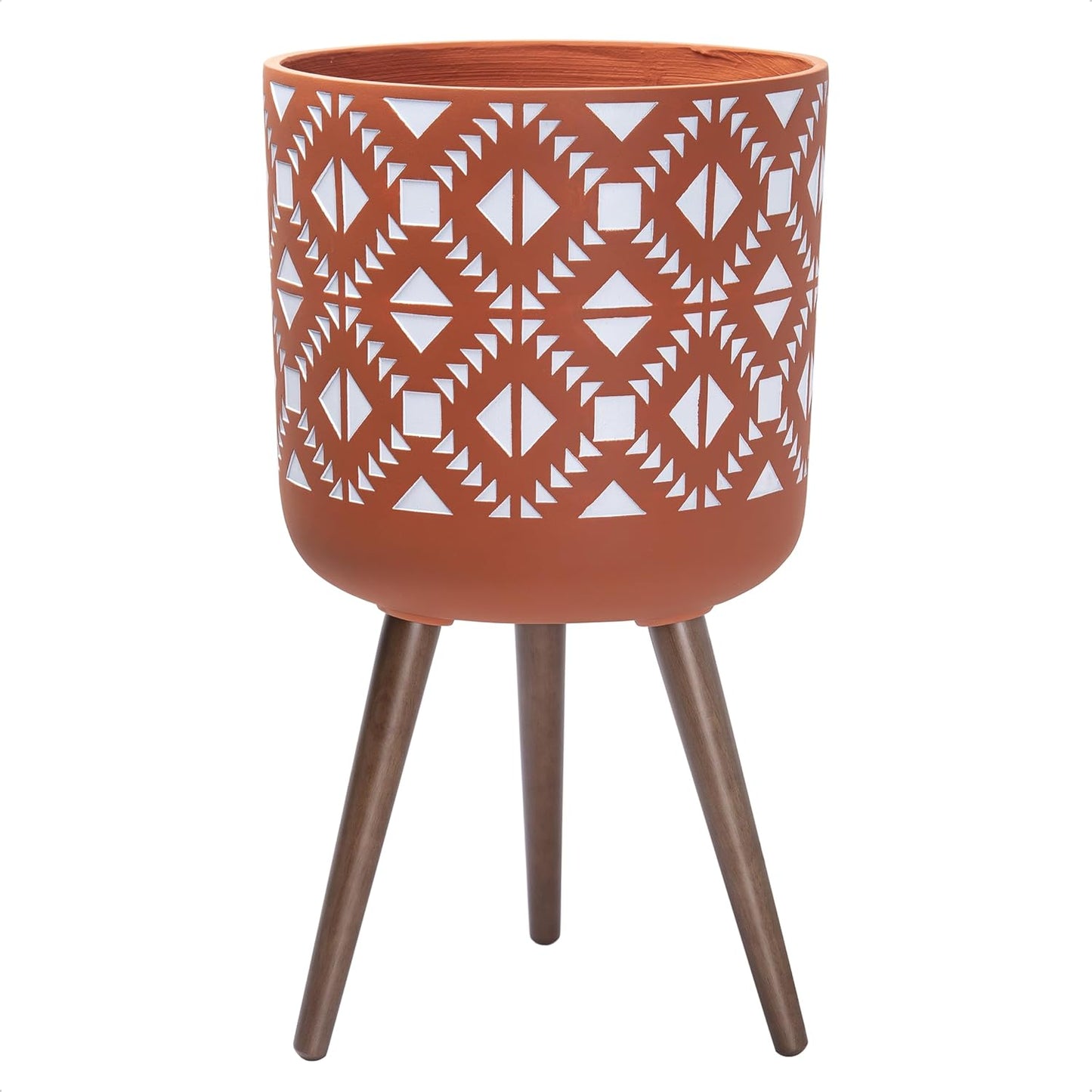 D'vine Dev 14 Inch Planter Pot with Stand for Indoor Plants