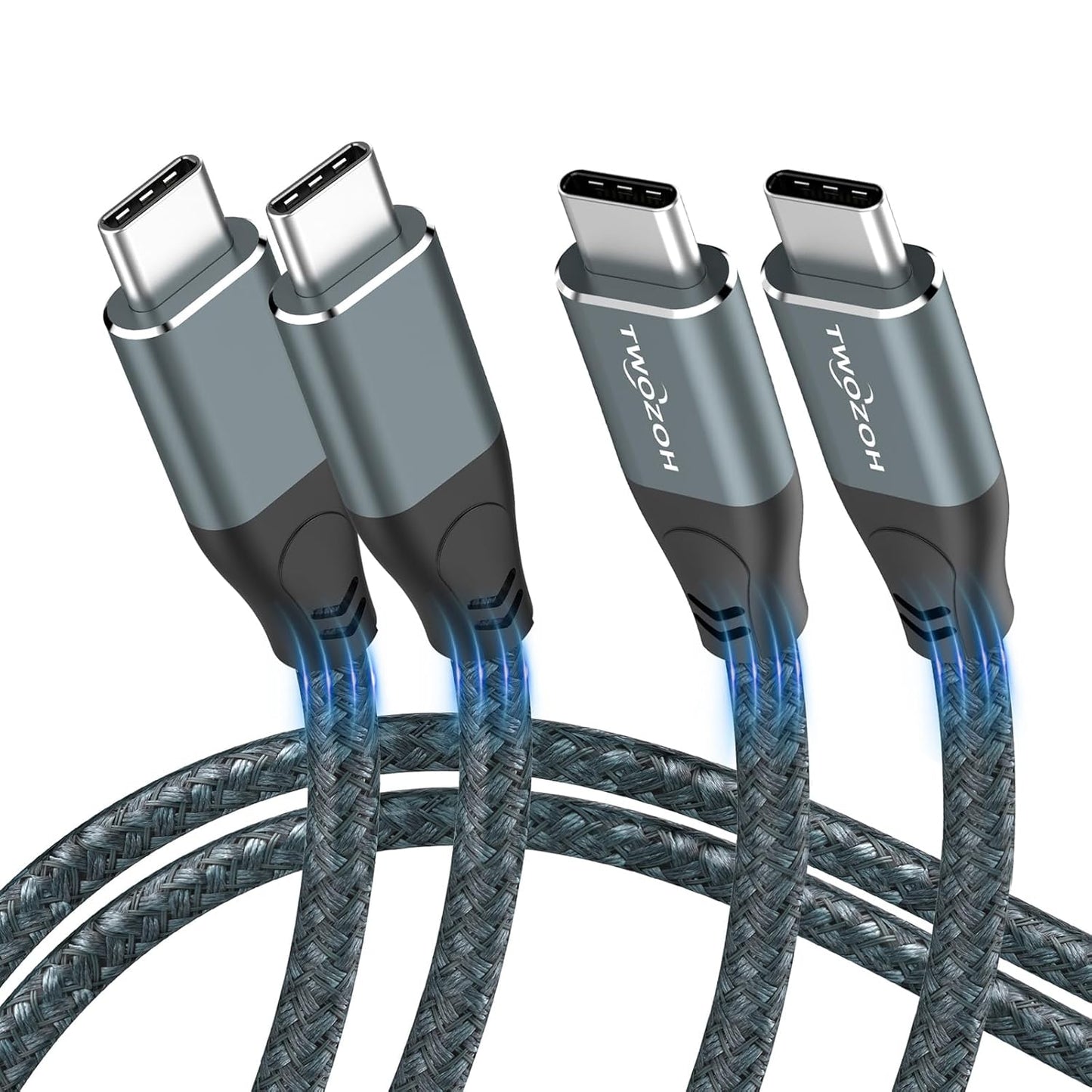 Twozoh 20Gbps Data Transfer 100W PD Fast Charging Cable Duo